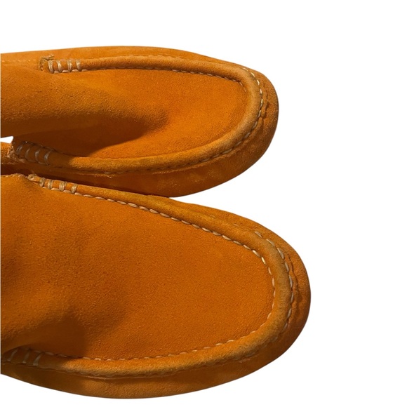 Cole Haan Suede Slip On Loafers Vibrant Orange Size 11.5 Preppy Classic - Picture 2 of 8